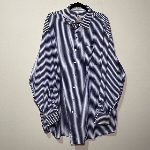 Peter Millar Men’s Blue White Striped Cotton Shirt in size 3XL Seaside Finish - Picture 1 of 10